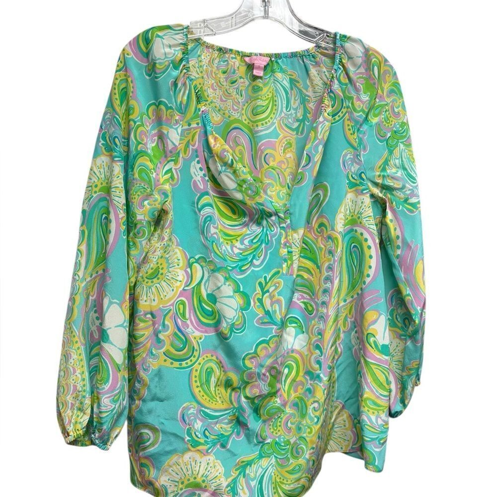 Lilly Pulitzer Elsa Top 100% Silk Size Small